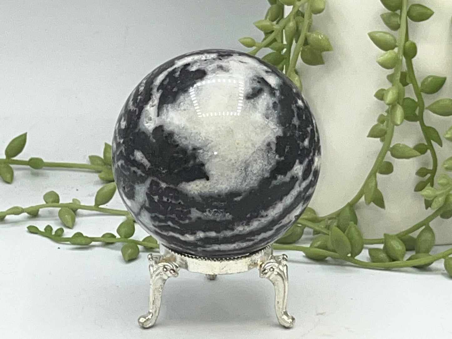 Druzy Zebra Fluorite Jasper Sphere (C), Zebra Stone Crystal Sphere 70mm, Natural High Quality Zebra Stone, Zebra Marble Sphere, perfect gift