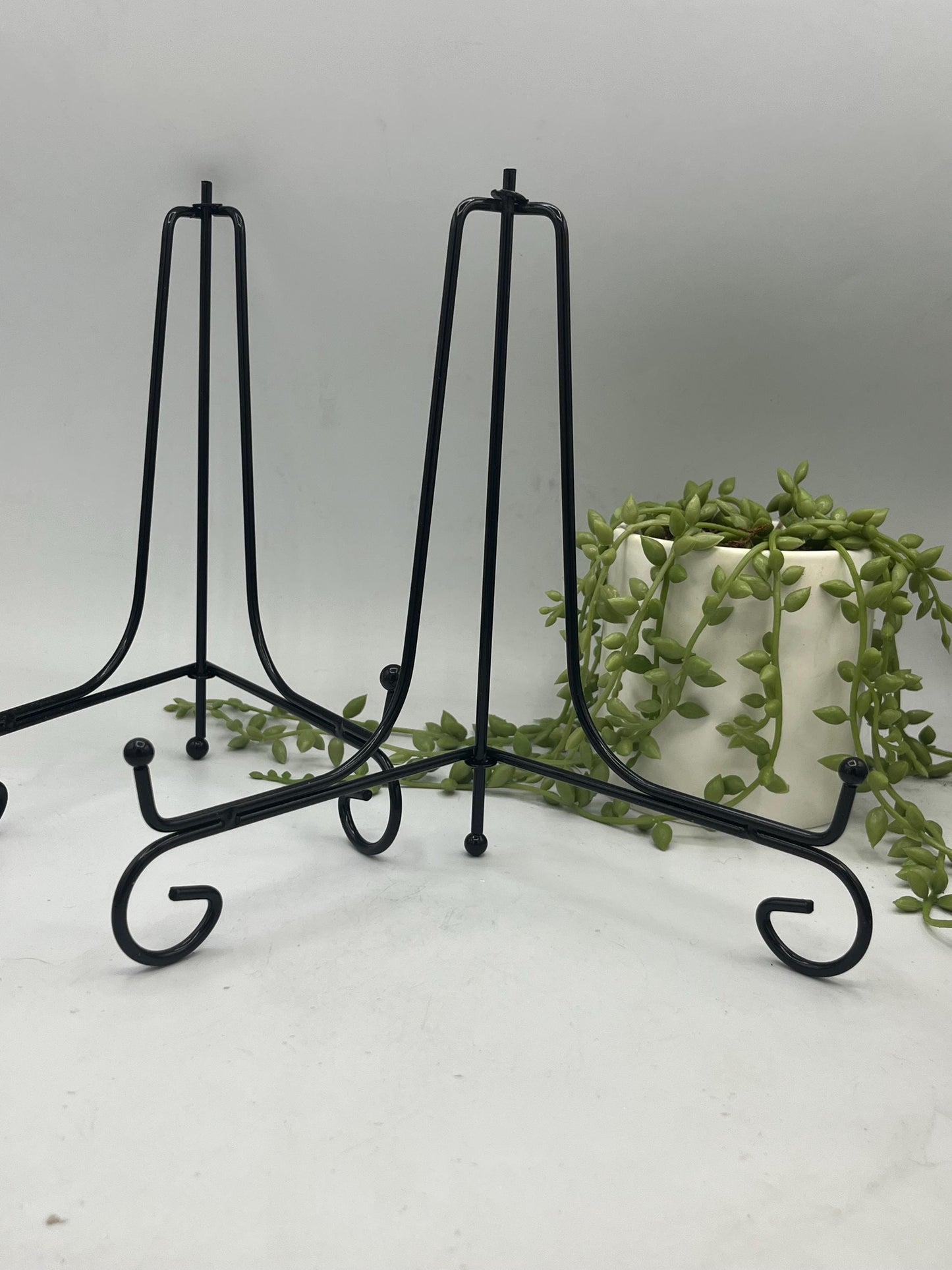 Imperfect** 8 inch Decorative Iron Stand, Black Metal Easel, Crystal slab display holder, gemstone specimen stand, plate stand