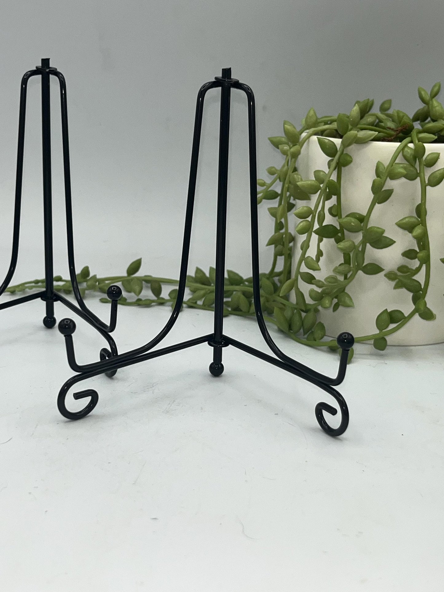 Imperfect** 6 inch Decorative Iron Stand, Black Metal Easel, Crystal slab display holder, gemstone specimen stand, plate stand