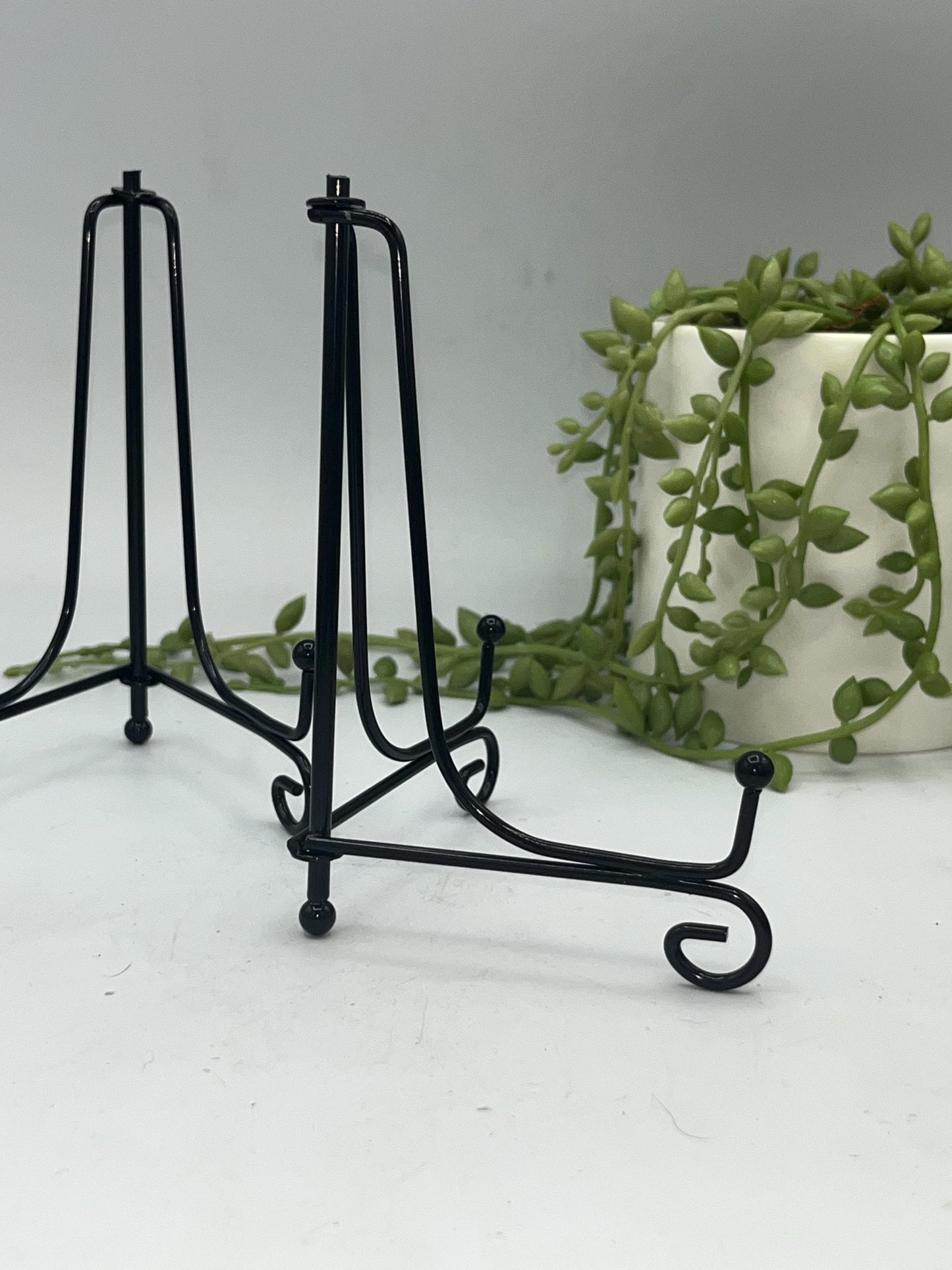 Imperfect** 6 inch Decorative Iron Stand, Black Metal Easel, Crystal slab display holder, gemstone specimen stand, plate stand