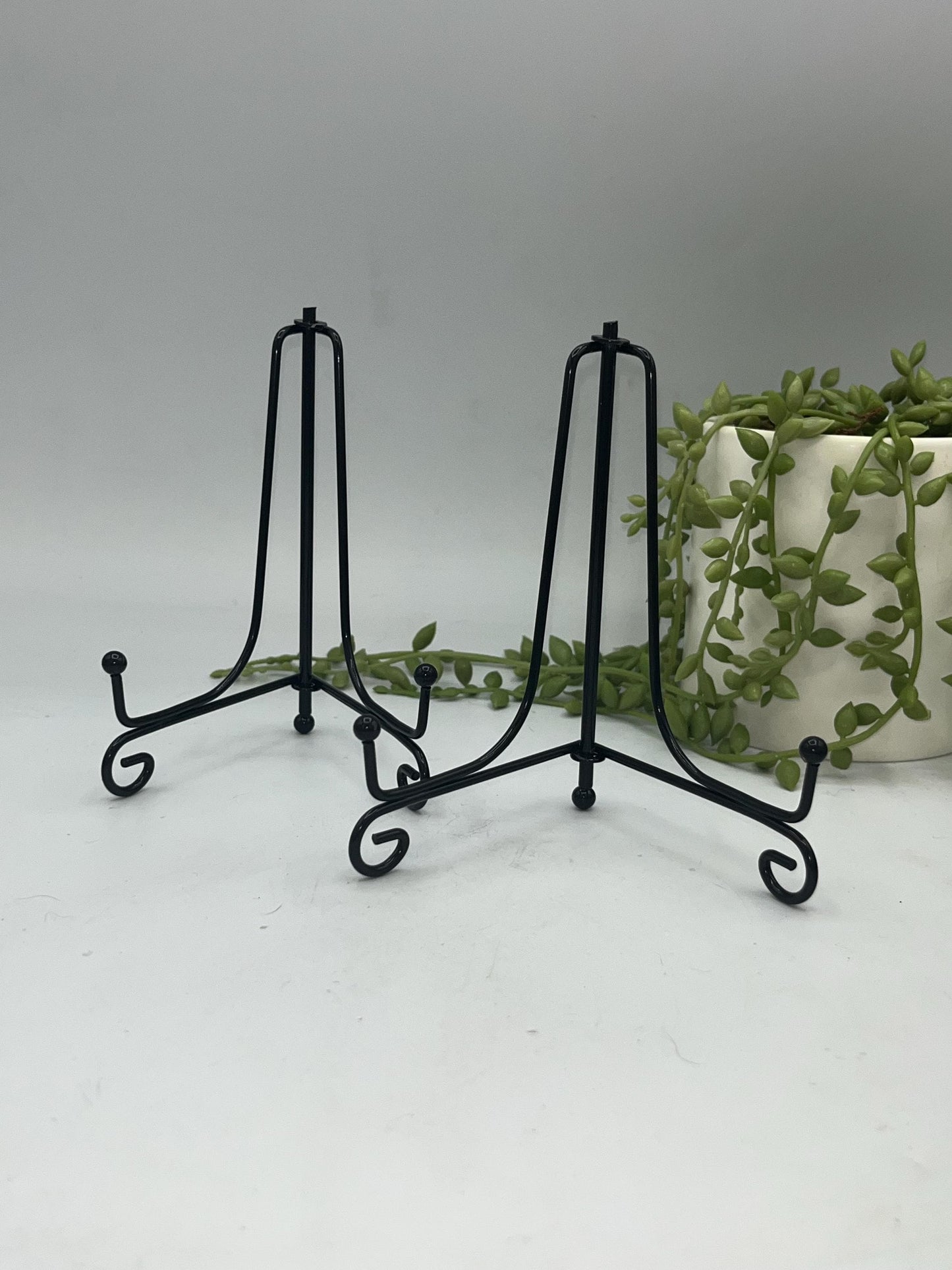Imperfect** 6 inch Decorative Iron Stand, Black Metal Easel, Crystal slab display holder, gemstone specimen stand, plate stand