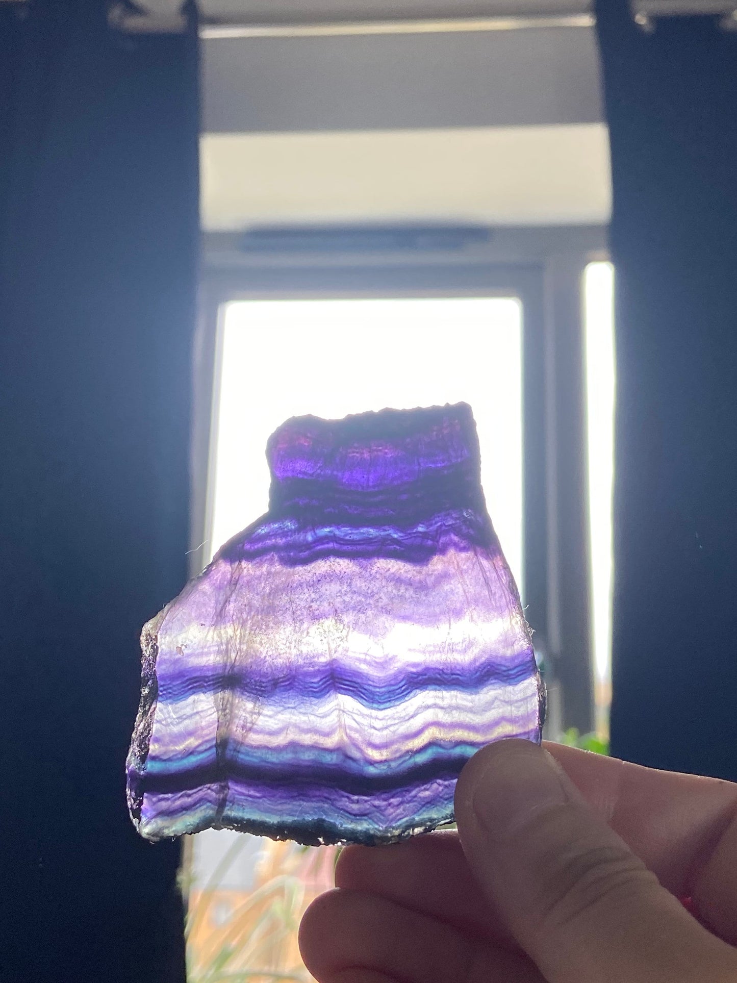 Fluorite slab/slices (H) Natural Rainbow Fluorite Slice, Crystal collection,crystal specimen, Rainbow Fluorite Slice, crystal Slice