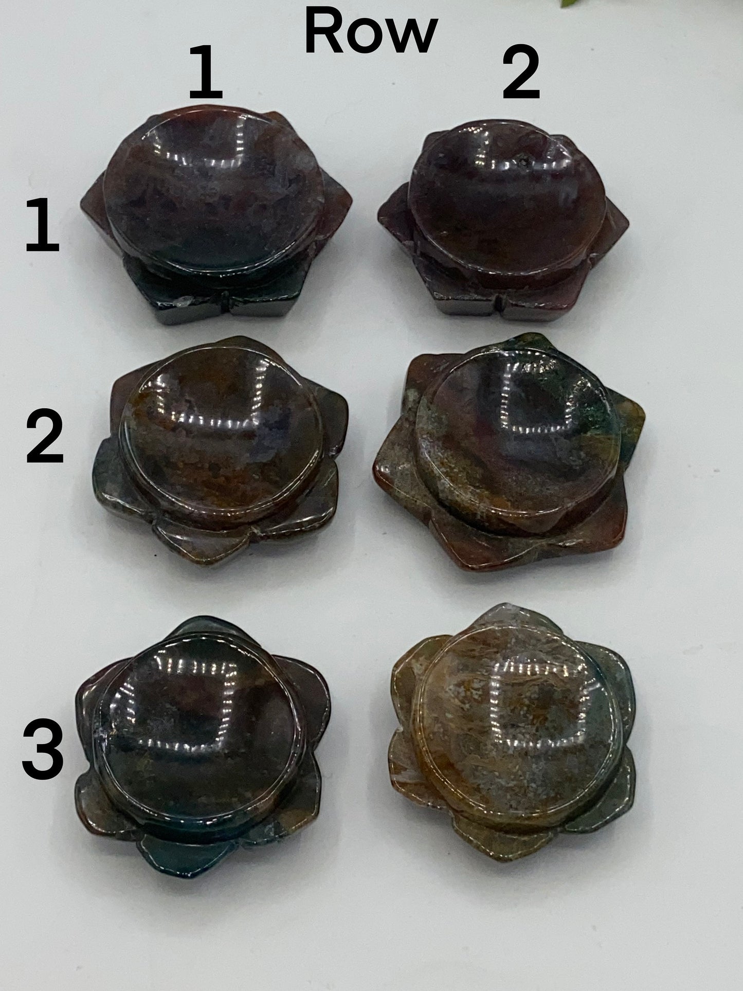 Moss Agate trinket dish/sphere stand, Crystal sphere stand/dish, red, blue, gold, green moss agate, pick your favourite