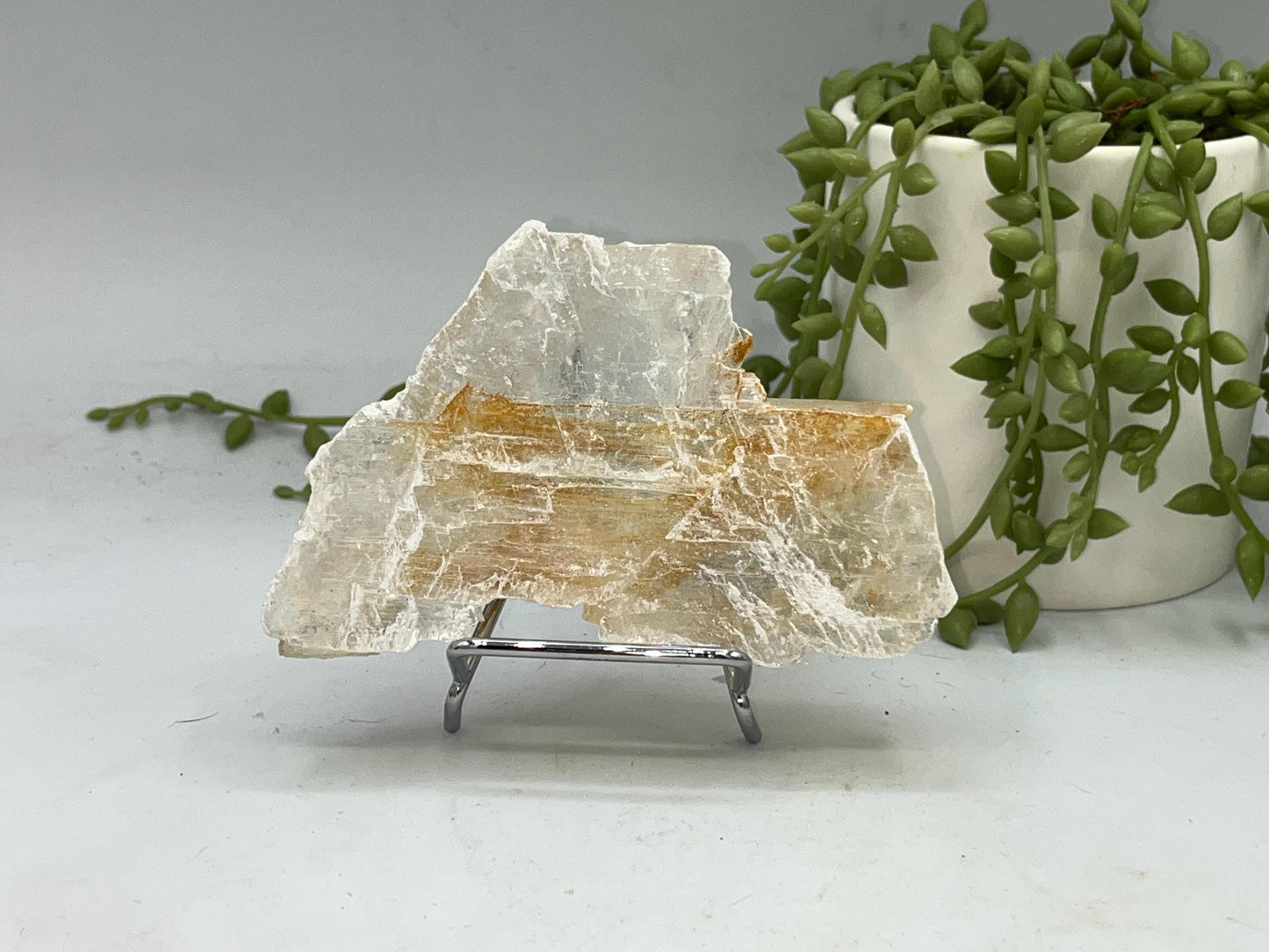 Pure Golden Phantom/Golden Healer Selenite slab (9), raw Selenite, Selenite charging plate, Selenite specimen, Iron Oxide