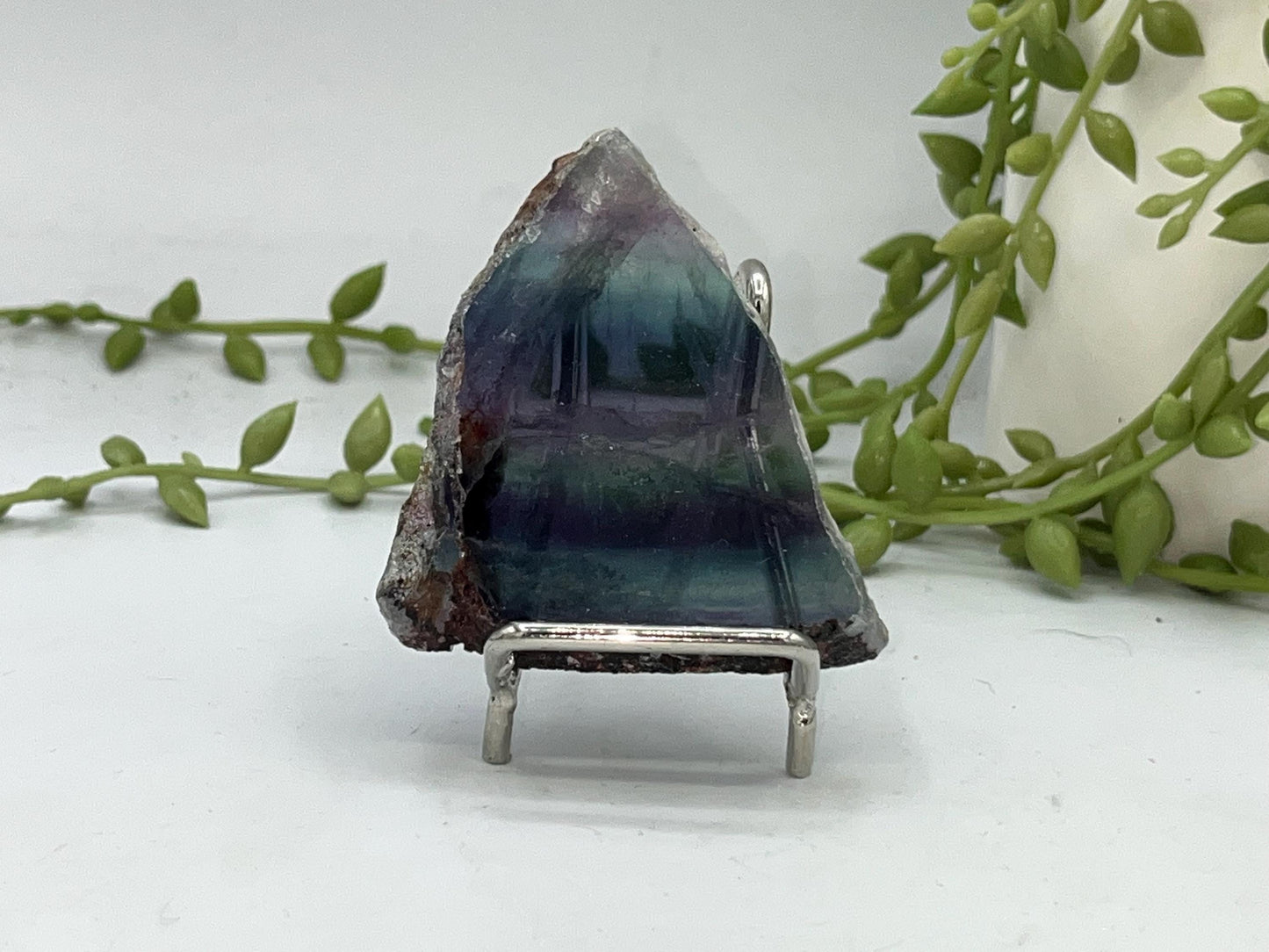 Fluorite slab/slices (D) Natural Rainbow Fluorite Slice, Crystal collection,crystal specimen, Rainbow Fluorite Slice, crystal Slice