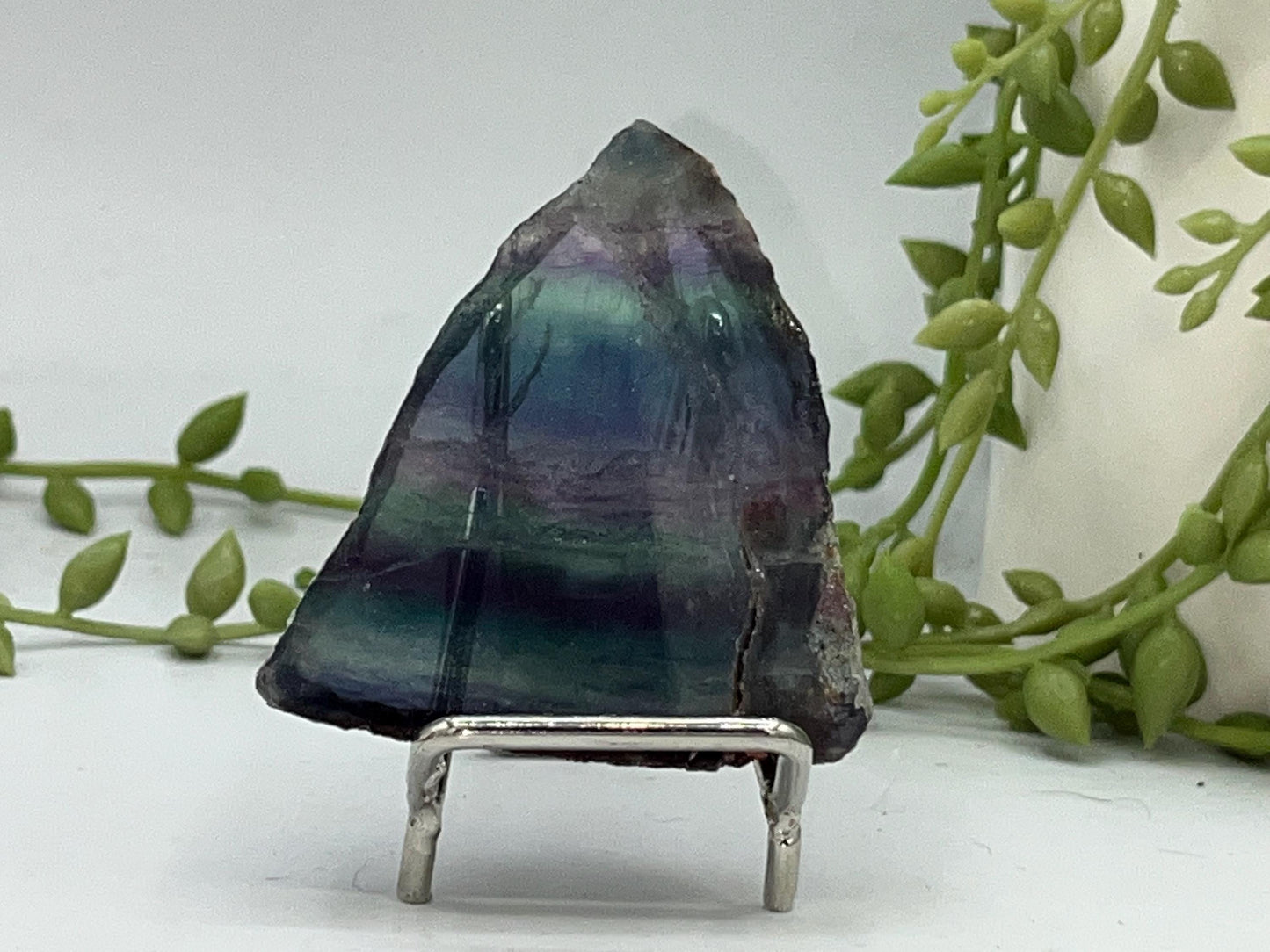 Fluorite slab/slices (D) Natural Rainbow Fluorite Slice, Crystal collection,crystal specimen, Rainbow Fluorite Slice, crystal Slice