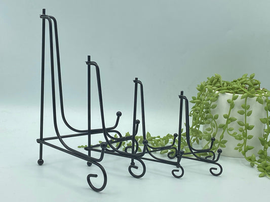 Decorative Iron Stand, Black Metal Easel, Crystal slab display holder, gemstone specimen stand, plate stand