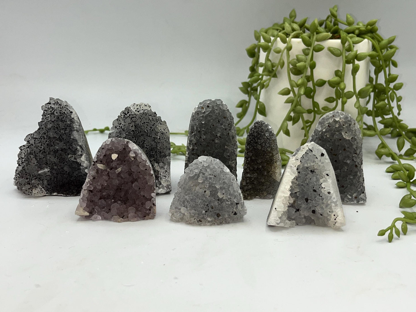 Mini Beautiful Smoky Grey Amethyst Cathedral/Cluster, (1) Amethyst Free Form. Amethyst Geode, Iron Inclusions.