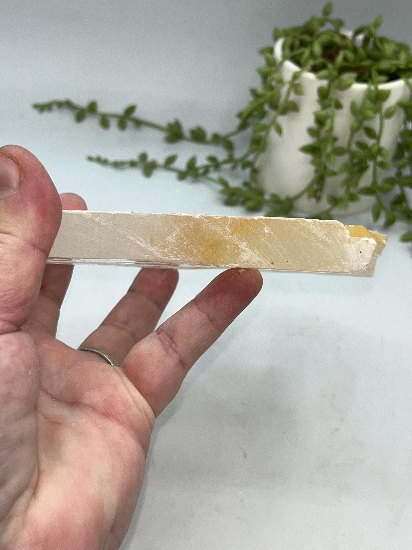 Pure Golden Phantom/Golden Healer Selenite slab (11), raw Selenite, Selenite charging plate, Selenite specimen, Iron Oxide