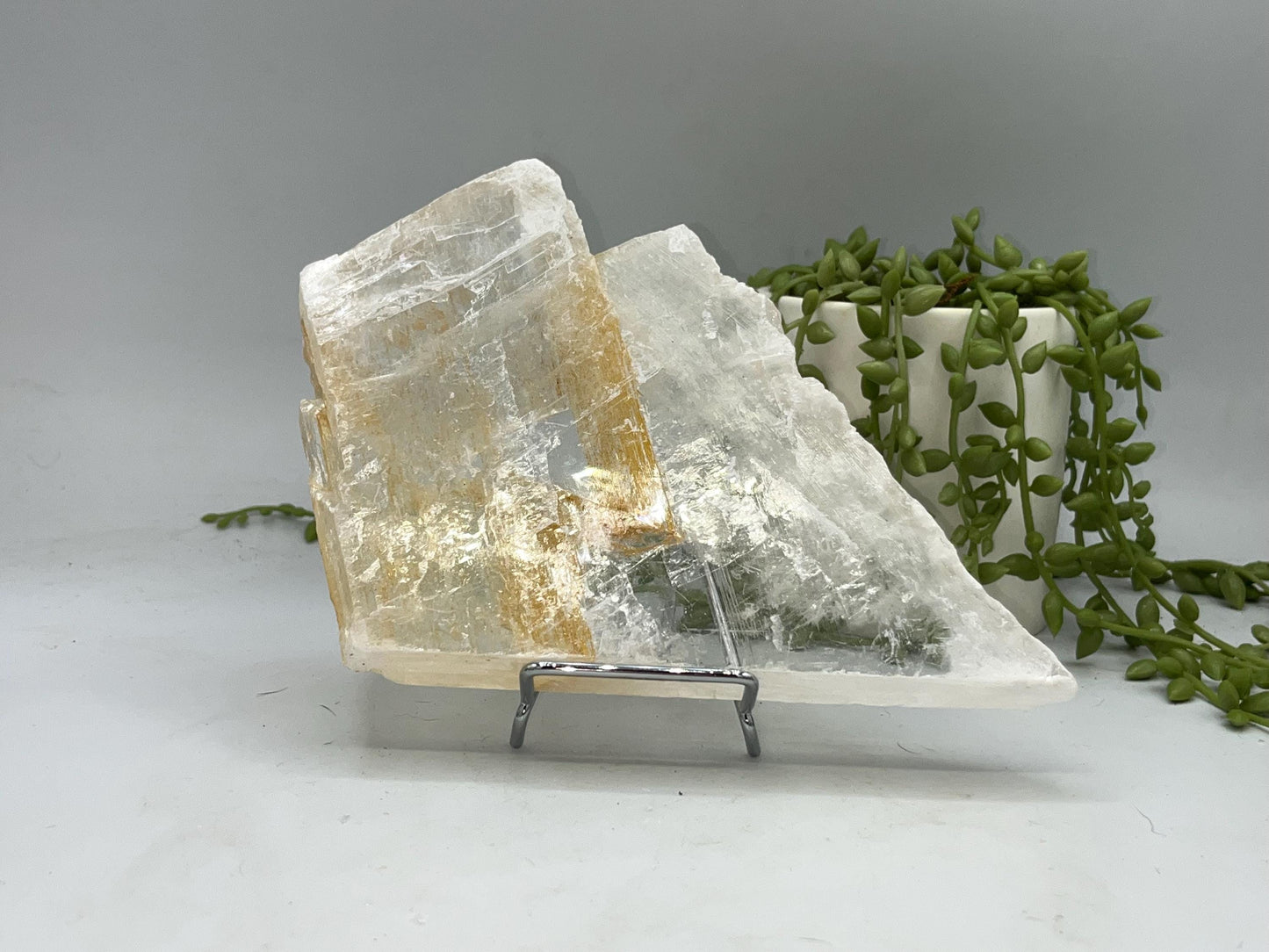 Pure Golden Phantom/Golden Healer Selenite slab (11), raw Selenite, Selenite charging plate, Selenite specimen, Iron Oxide