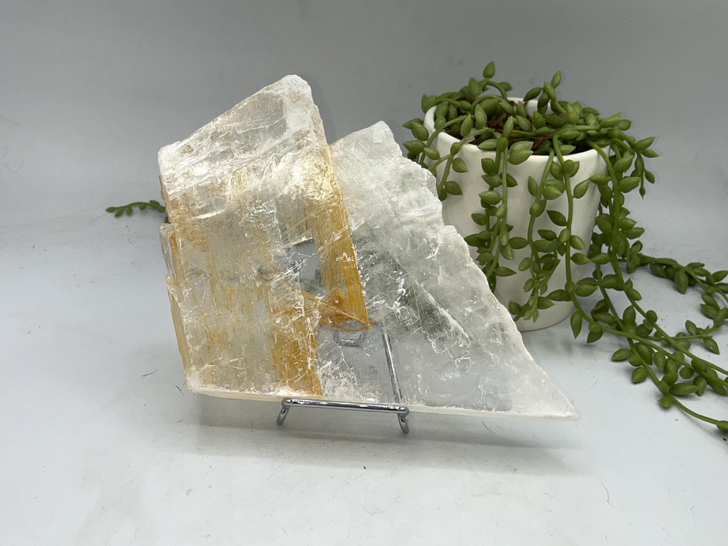 Pure Golden Phantom/Golden Healer Selenite slab (11), raw Selenite, Selenite charging plate, Selenite specimen, Iron Oxide