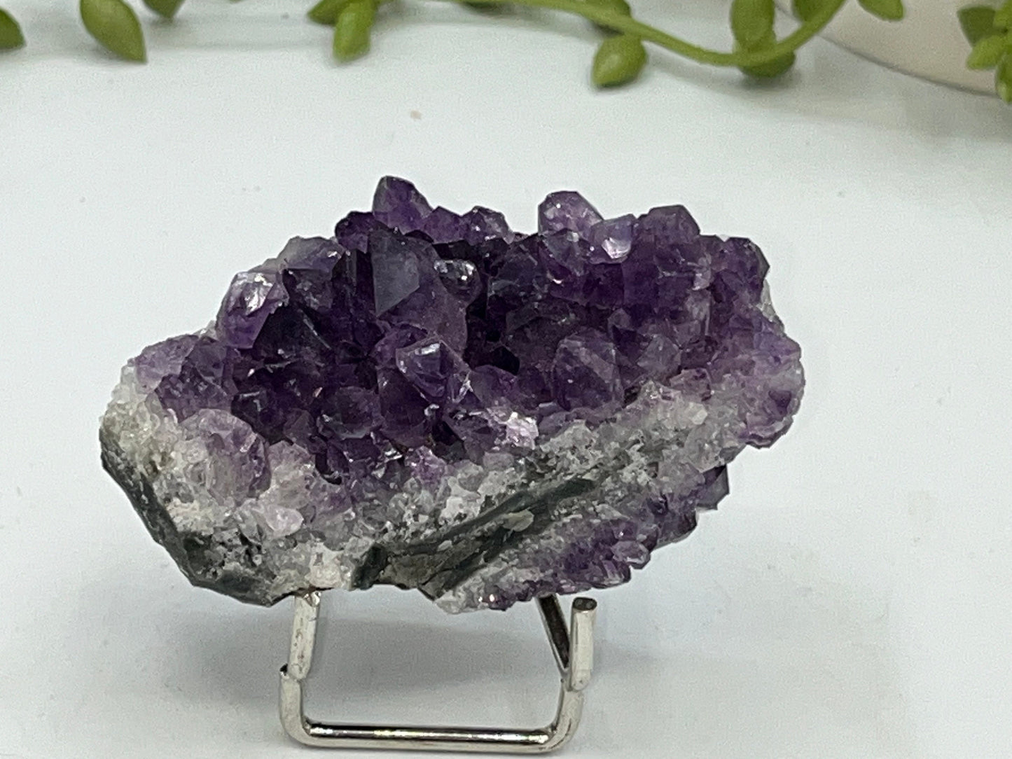 Gorgeous dark purple double sided Amethyst cluster on quartz base. Amethyst specimen, raw crystal,