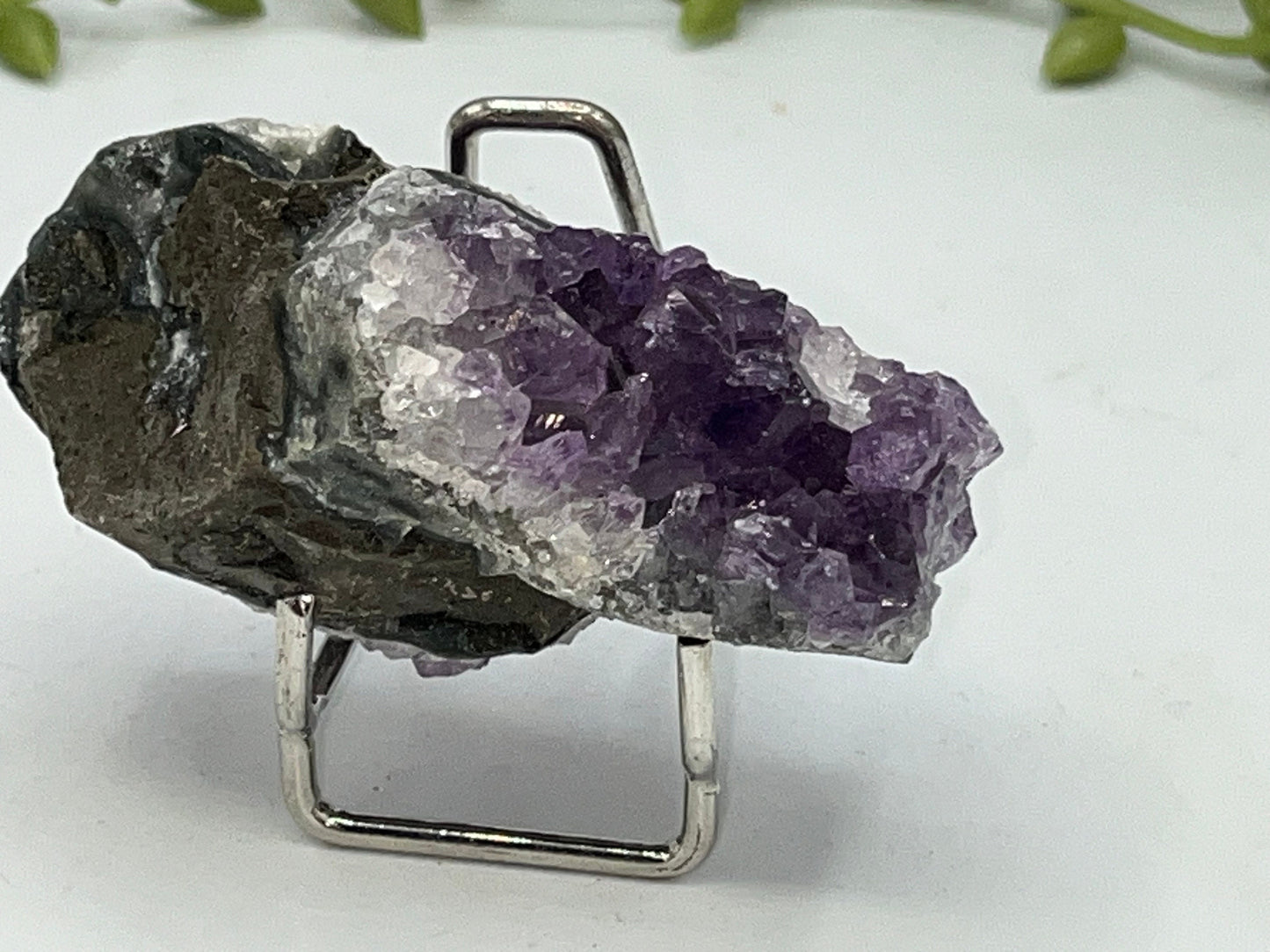 Gorgeous dark purple double sided Amethyst cluster on quartz base. Amethyst specimen, raw crystal,