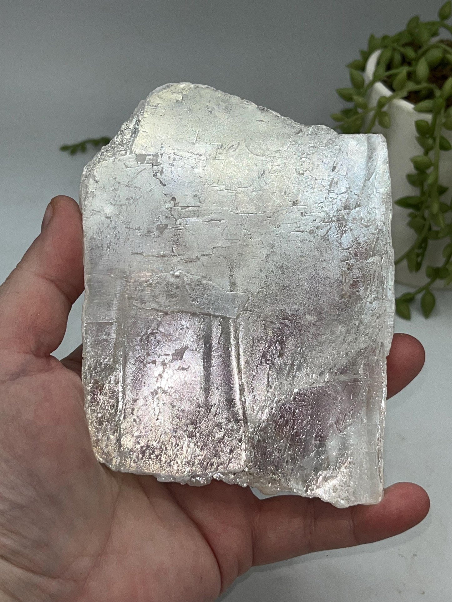 Pure true Angel Aura Selenite Slab (1), raw Selenite, Selenite charging plate, Selenite specimen,