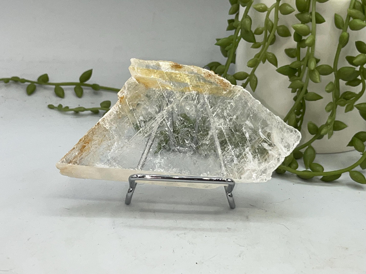 Pure Golden Phantom/Golden Healer Selenite slab (21), raw Selenite, Selenite charging plate, Selenite specimen, Iron Oxide