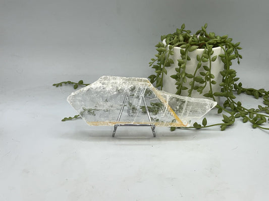 Pure Golden Phantom/Golden Healer Selenite slab (13), raw Selenite, Selenite charging plate, Selenite specimen, Iron Oxide
