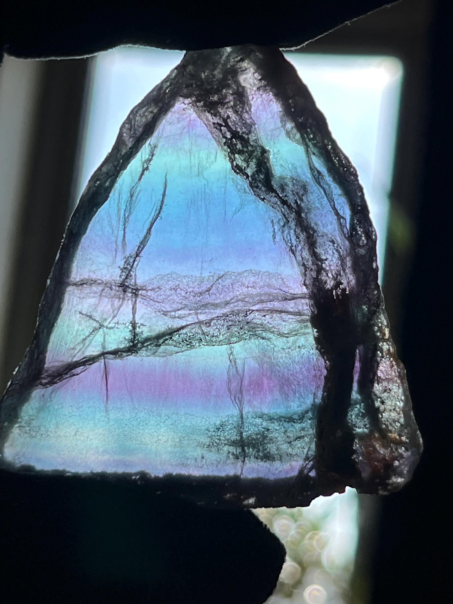 Fluorite slab/slices (D) Natural Rainbow Fluorite Slice, Crystal collection,crystal specimen, Rainbow Fluorite Slice, crystal Slice