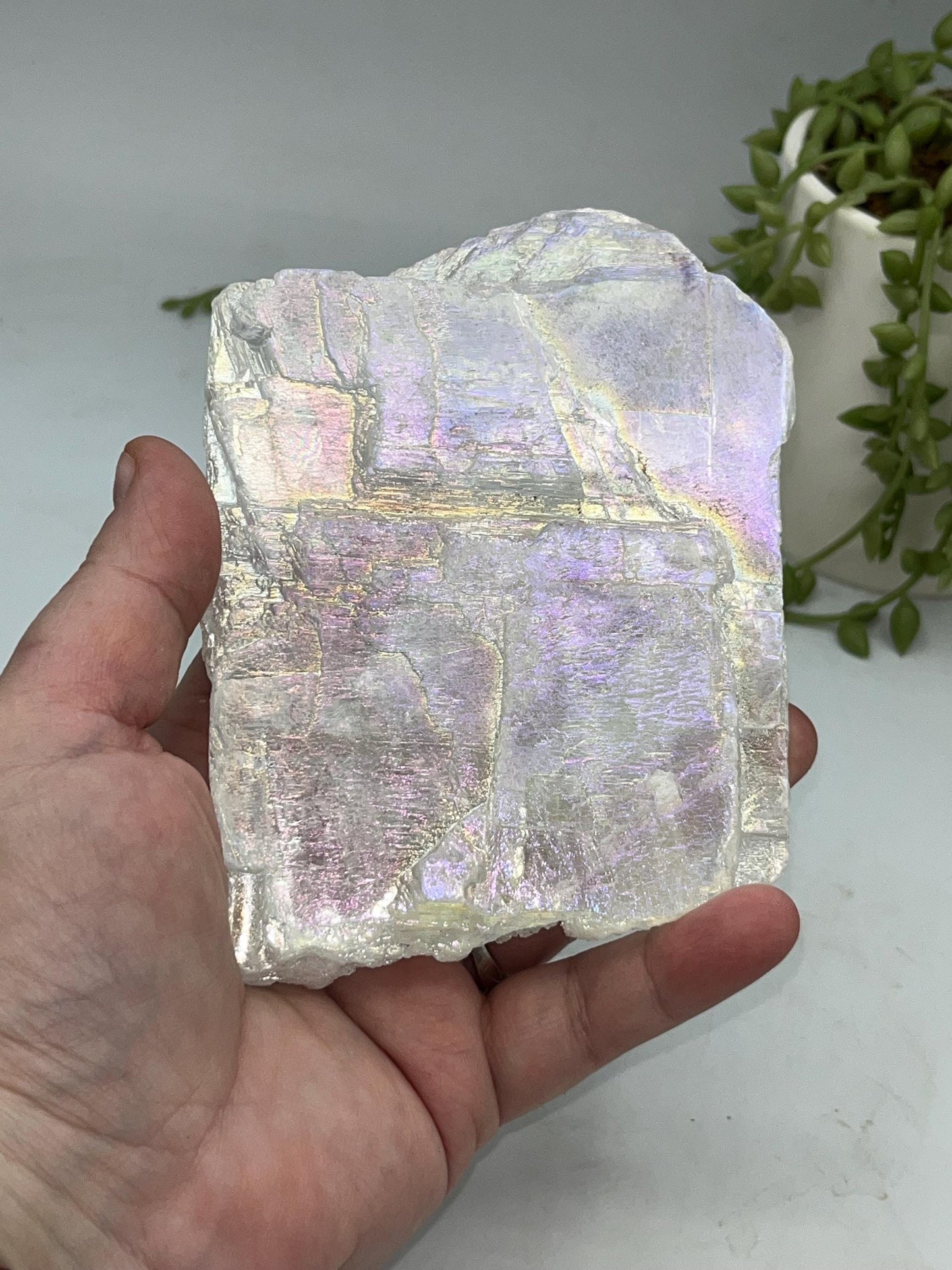 Pure true Angel Aura Selenite Slab (1), raw Selenite, Selenite charging plate, Selenite specimen,