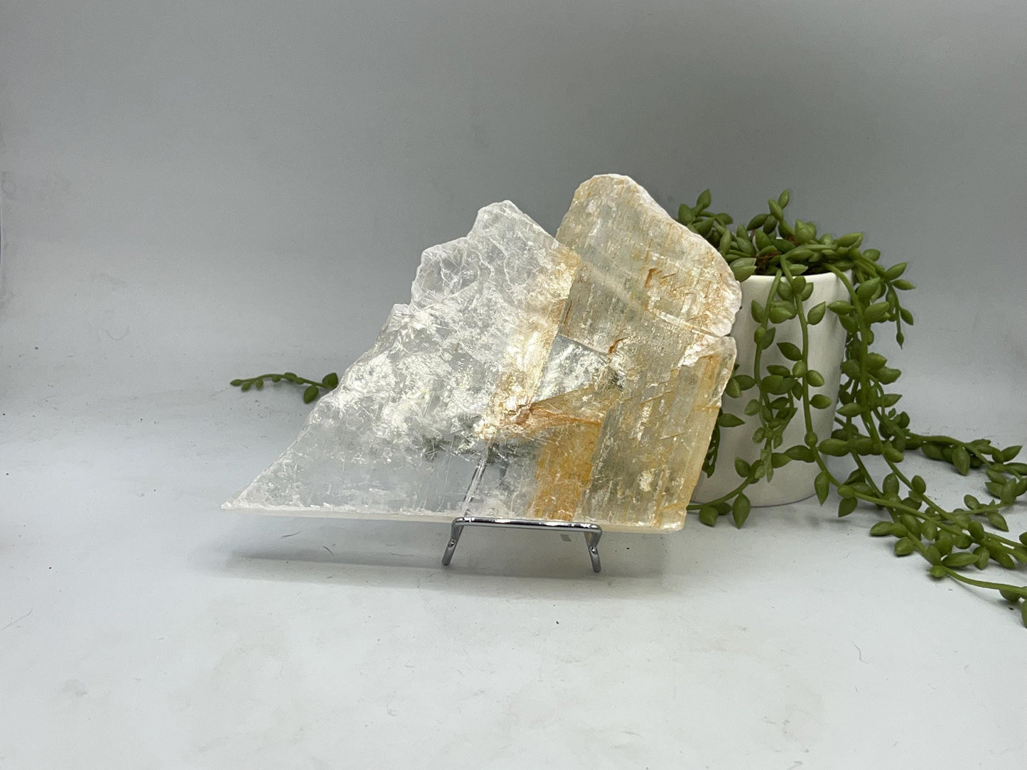 Pure Golden Phantom/Golden Healer Selenite slab (11), raw Selenite, Selenite charging plate, Selenite specimen, Iron Oxide