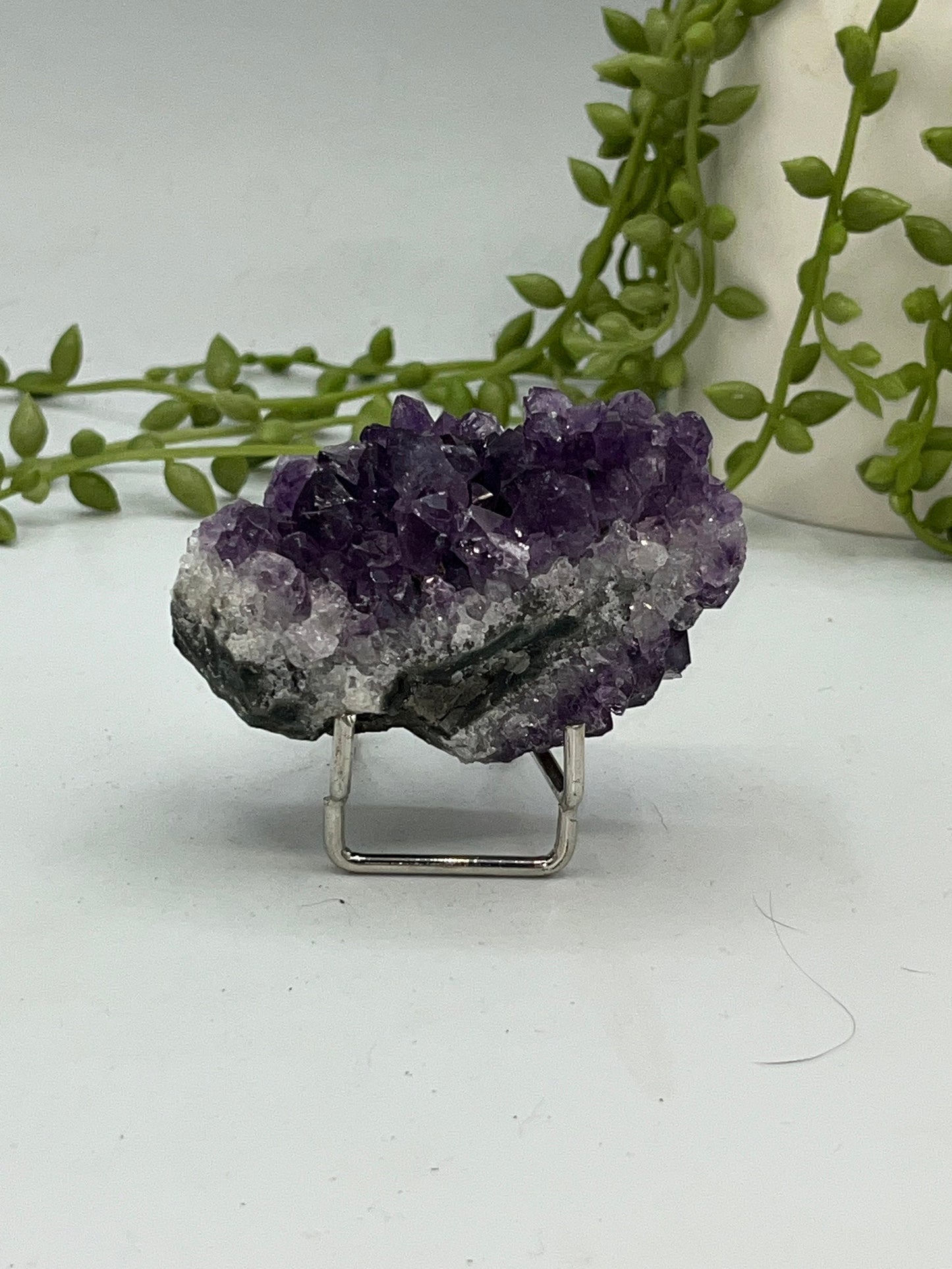 Gorgeous dark purple double sided Amethyst cluster on quartz base. Amethyst specimen, raw crystal,