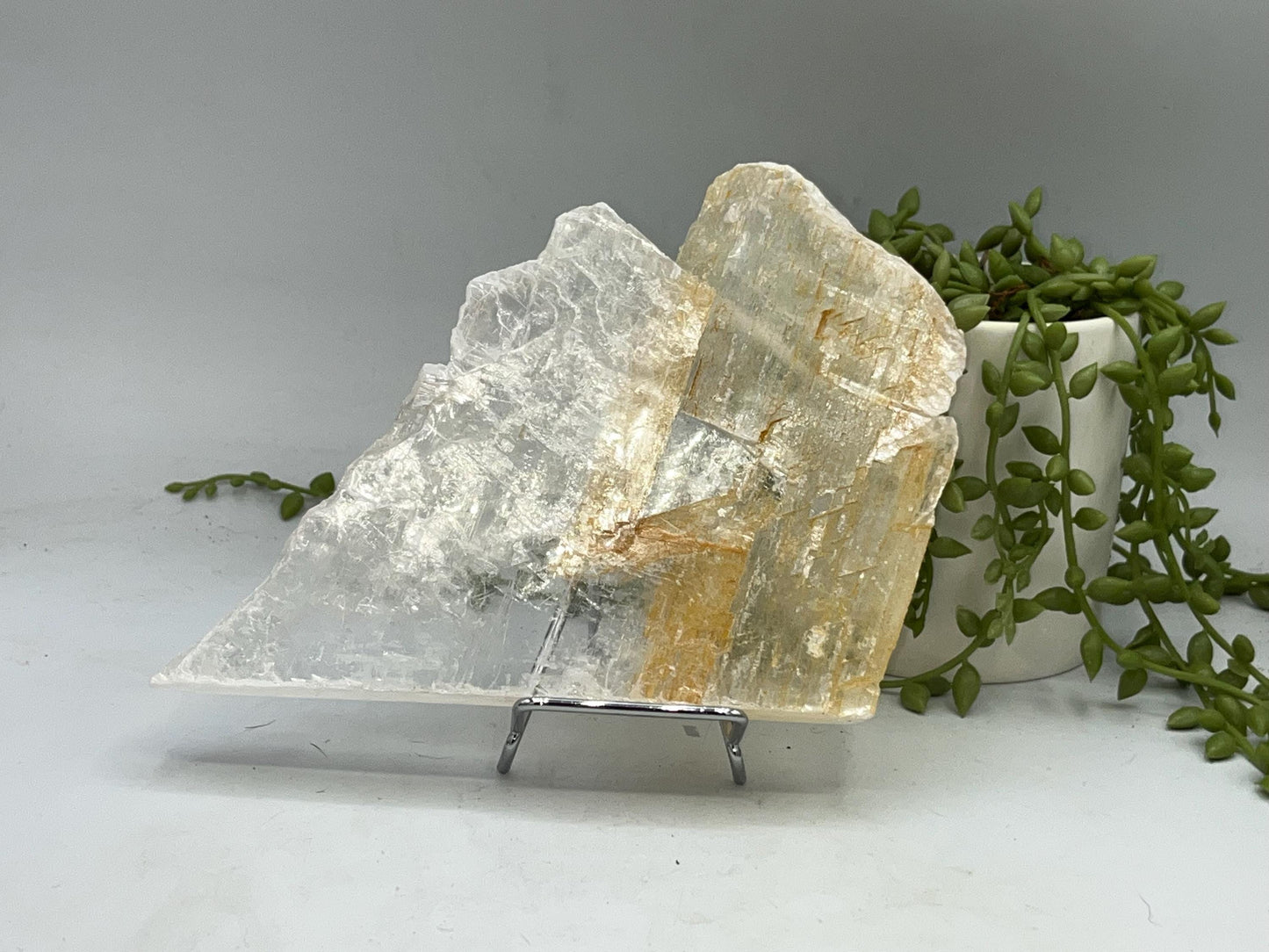 Pure Golden Phantom/Golden Healer Selenite slab (11), raw Selenite, Selenite charging plate, Selenite specimen, Iron Oxide