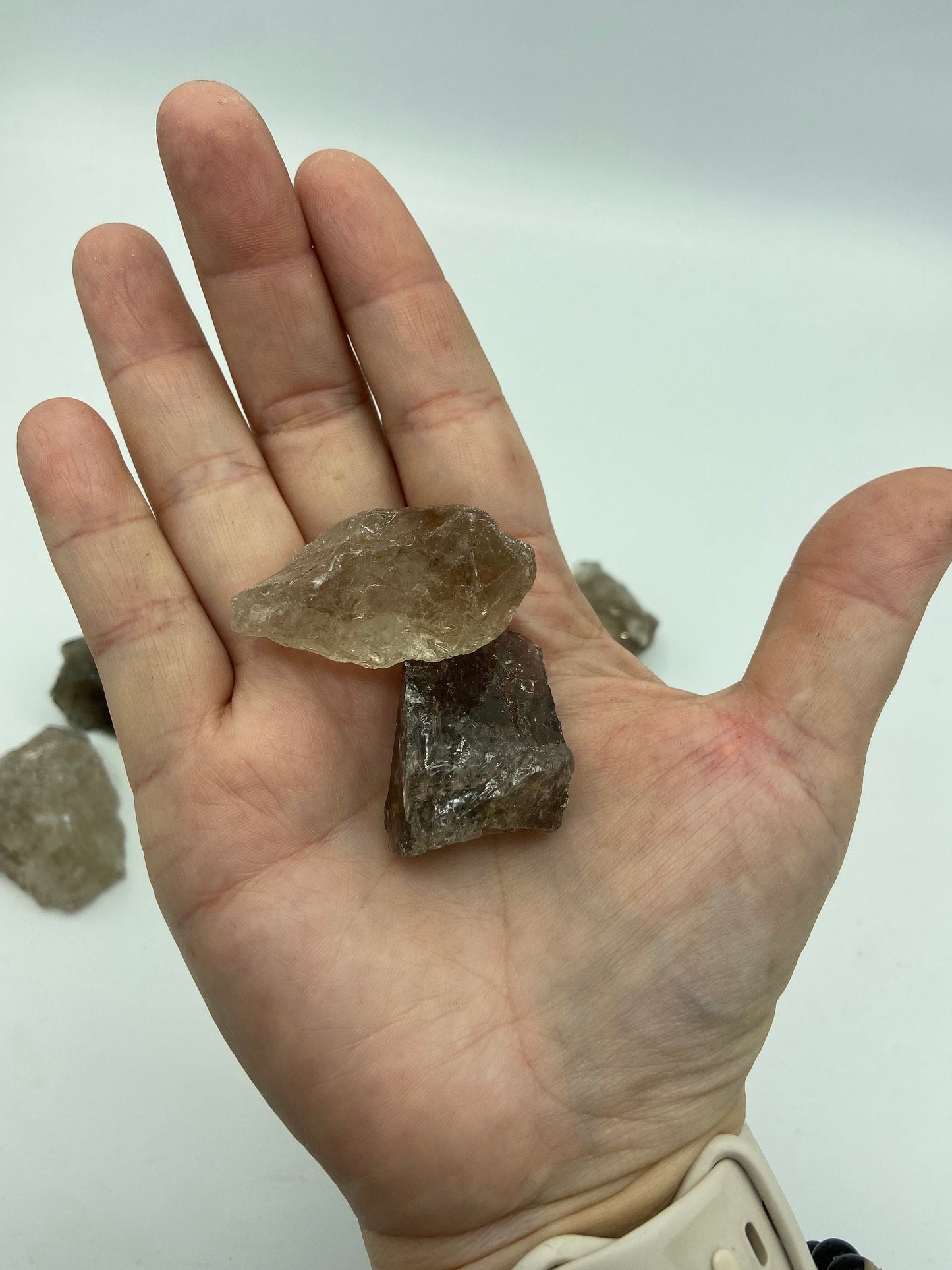 Smoky quartz raw chunk, semi tumbled Crystal. Natural gemstone, protection and healing crystal