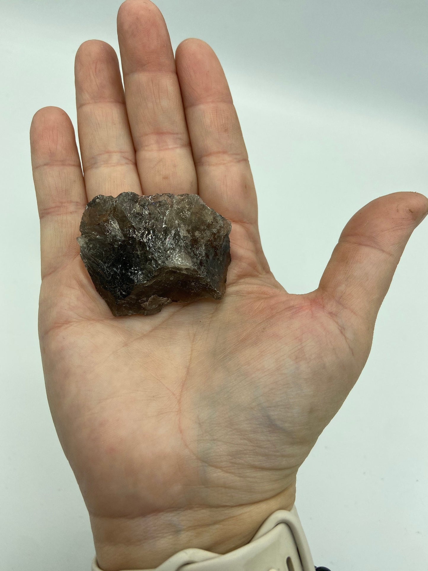 Smoky quartz raw chunk, semi tumbled Crystal. Natural gemstone, protection and healing crystal