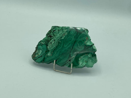 Malachite slab, partial polished natural specimen, Natural Malachite Slice, Malachite Specimen from Congo, Natural Malachite, Raw Malachite,