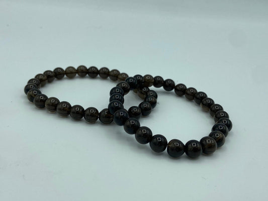 Smoky/smokey quartz 8mm Beaded Healing Bracelet - Heart Chakra