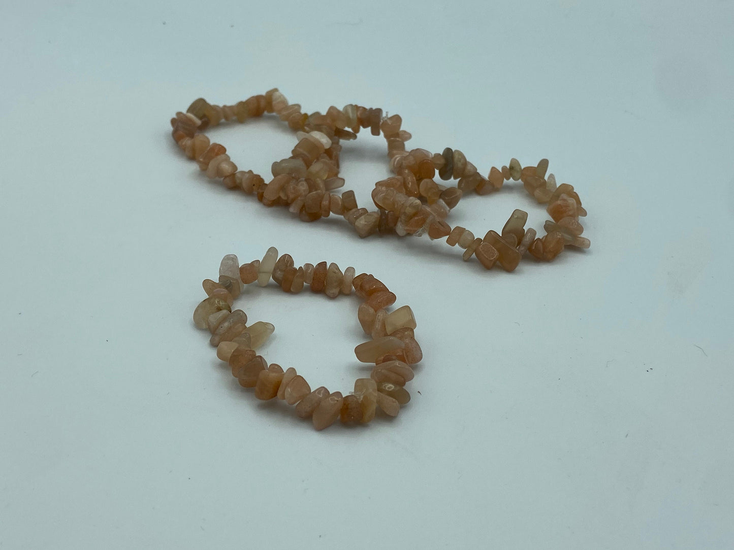 Sunstone beaded chip bracelet,