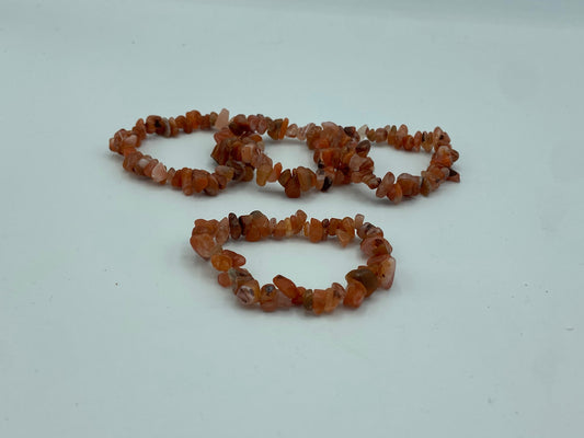 Carnelian chip Crystal bracelet