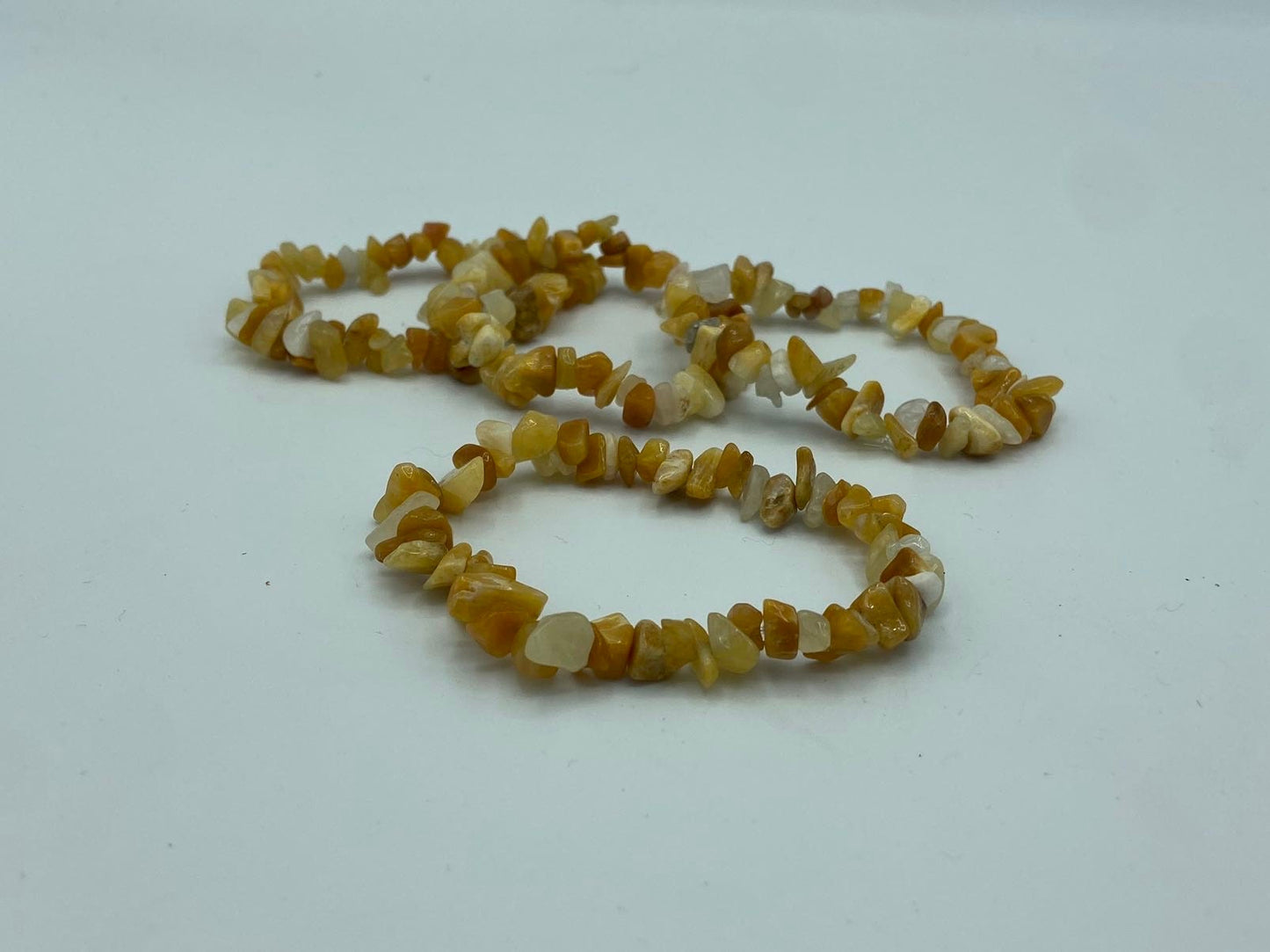 Yellow/honey Jade Crystal chip headed bracelet, Crystal Healing Gemstone. Happy and positive vibes, brings fortune and luck