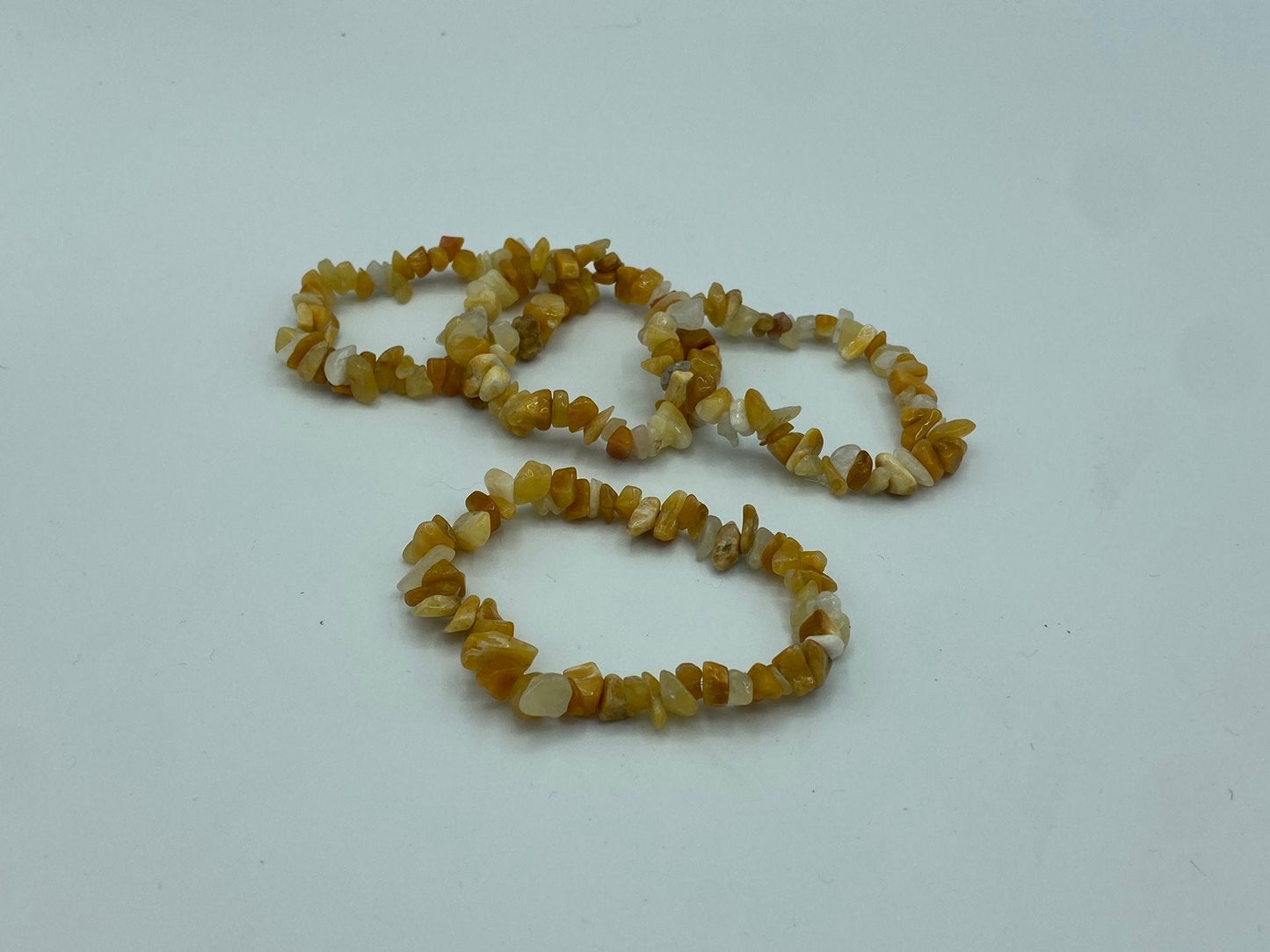 Yellow/honey Jade Crystal chip headed bracelet, Crystal Healing Gemstone. Happy and positive vibes, brings fortune and luck