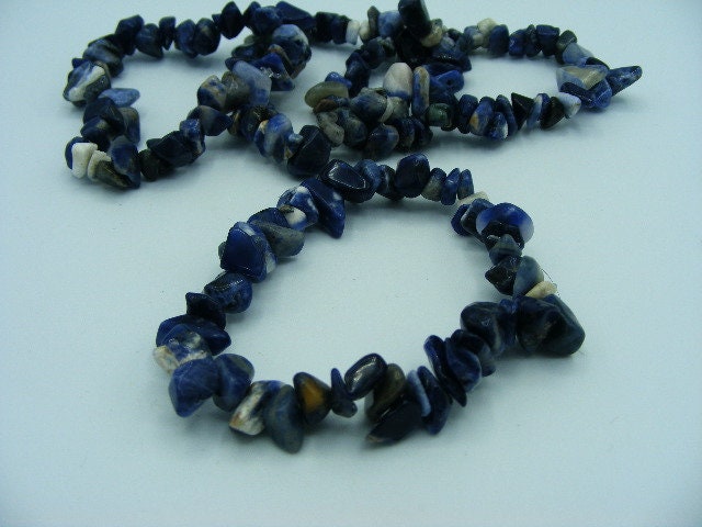 Sodalite bracelet, chip bracelet, Crystal Chip Gem Bracelet