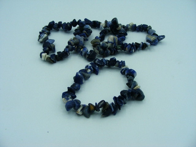 Sodalite bracelet, chip bracelet, Crystal Chip Gem Bracelet