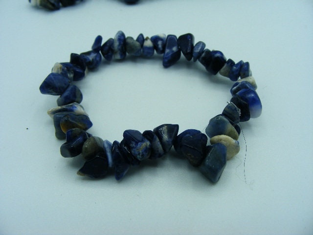 Sodalite bracelet, chip bracelet, Crystal Chip Gem Bracelet