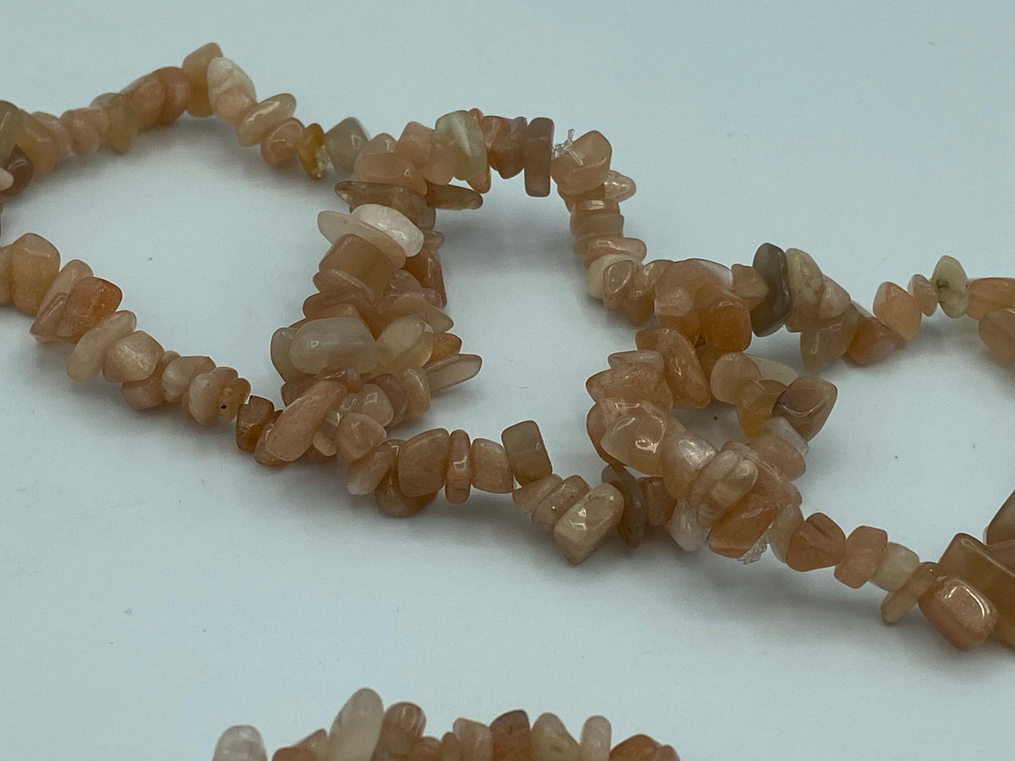 Sunstone beaded chip bracelet,