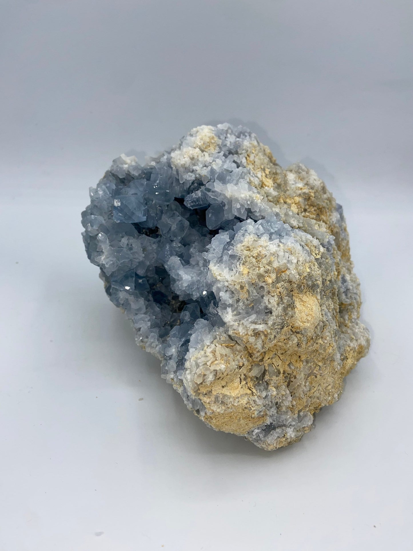 Celestite/Celestine crystal geode cluster, (piece A) very sparkly sky blue, natural statement crystal, nearly 3kg! 6.5lbs