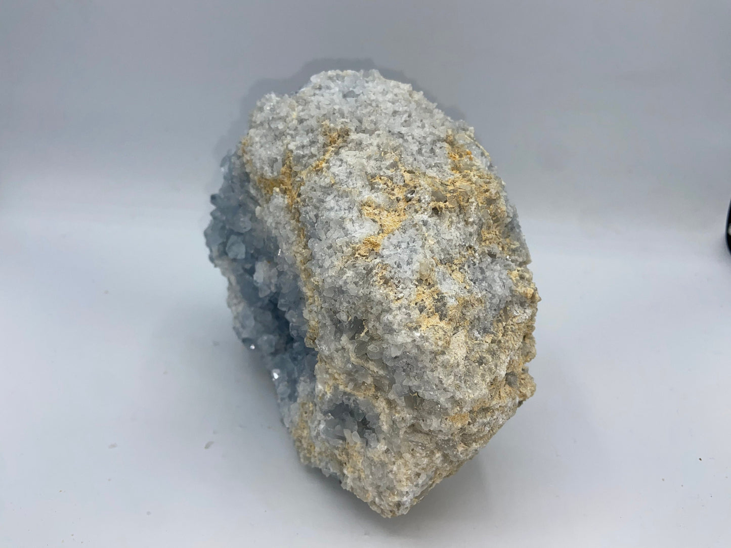 Celestite/Celestine crystal geode cluster, (piece B) very sparkly sky blue, natural statement crystal, nearly 3.25kg! 7.2lbs