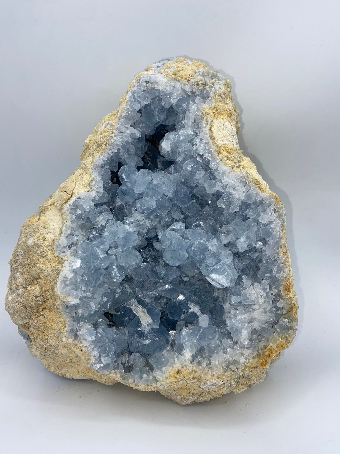 Celestite/Celestine crystal geode cluster, (piece C) very sparkly sky blue, natural statement crystal, nearly 5.78kg! 12.70lbs