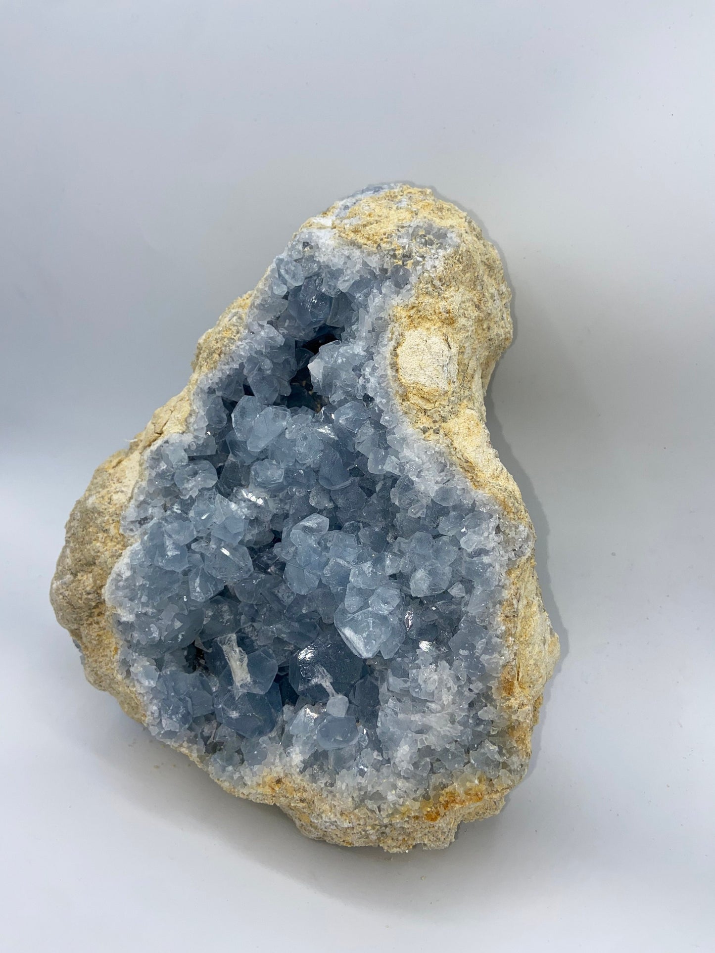 Celestite/Celestine crystal geode cluster, (piece C) very sparkly sky blue, natural statement crystal, nearly 5.78kg! 12.70lbs