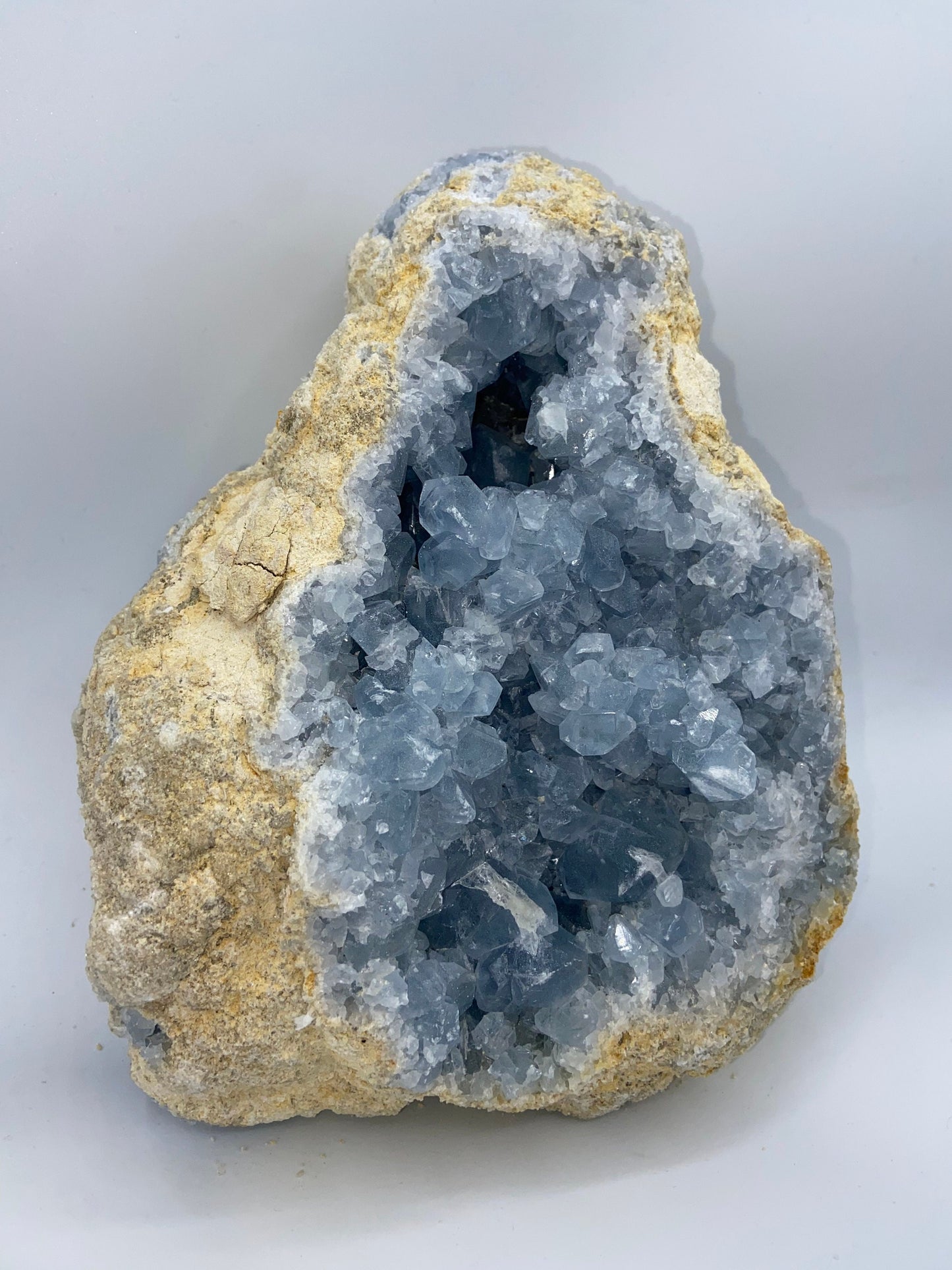 Celestite/Celestine crystal geode cluster, (piece C) very sparkly sky blue, natural statement crystal, nearly 5.78kg! 12.70lbs