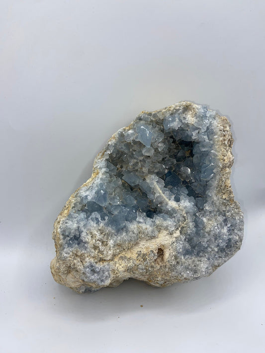 Celestite/Celestine crystal geode cluster, (piece D) very sparkly sky blue, natural statement crystal, 5.1kg! 11.40lbs