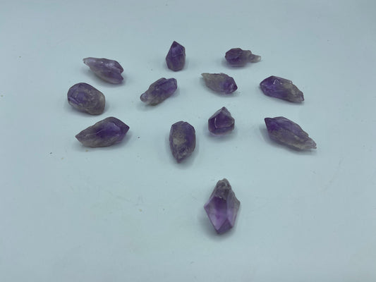 Amethyst quartz natural points x2, terminated point stone