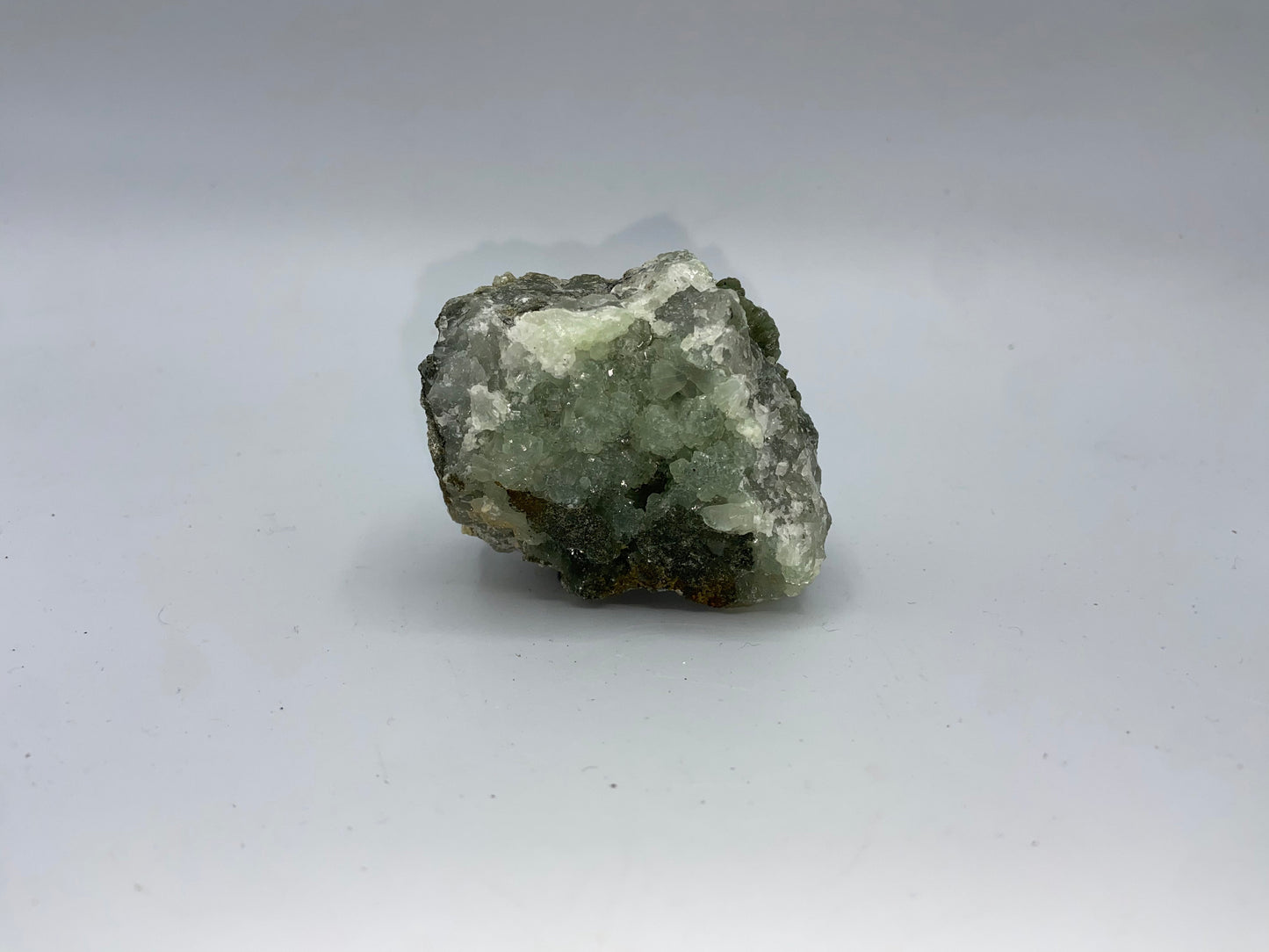 Prehnite cluster specimen (A), raw natural crystal, beautiful gemstone