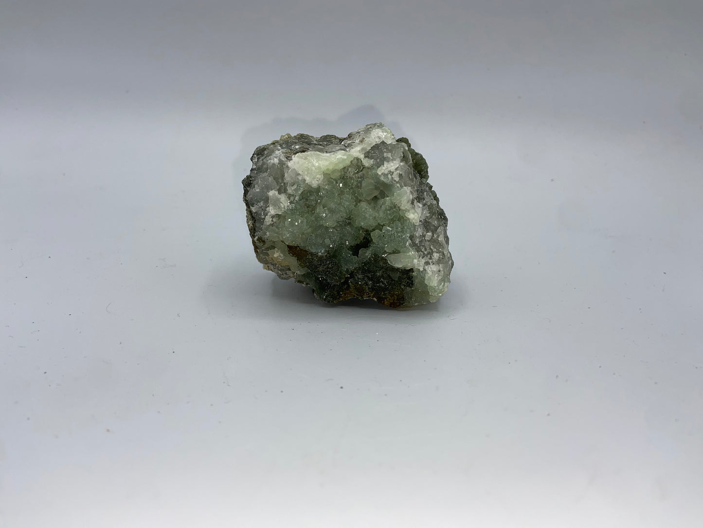 Prehnite cluster specimen (A), raw natural crystal, beautiful gemstone