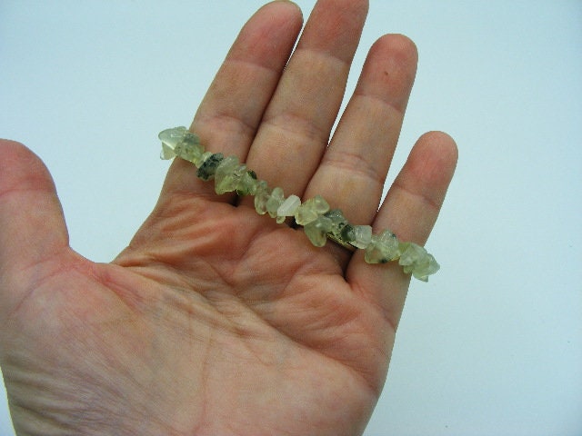 Prehnite chip bracelet Natural Prehnite Stretchy String Bracelet Natural Gemstone Crystal Bracelets Handmade Jewellery Bracelet Crystal