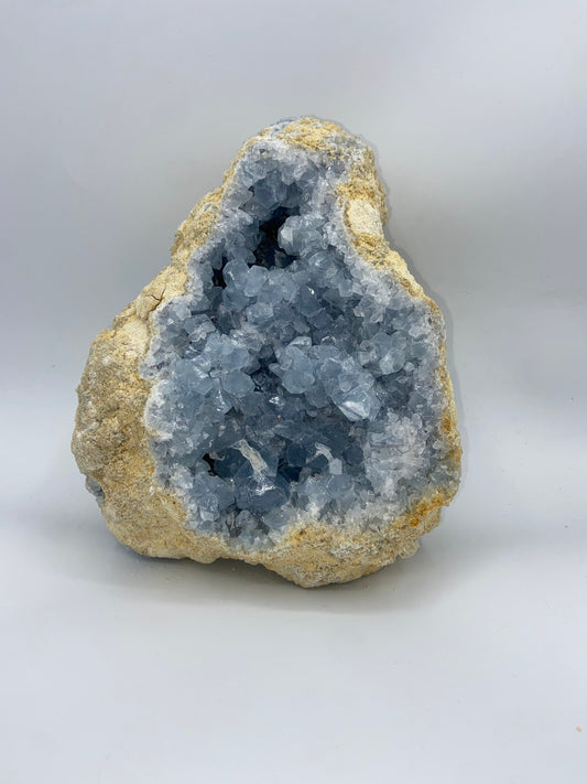 Celestite/Celestine crystal geode cluster, (piece C) very sparkly sky blue, natural statement crystal, nearly 5.78kg! 12.70lbs