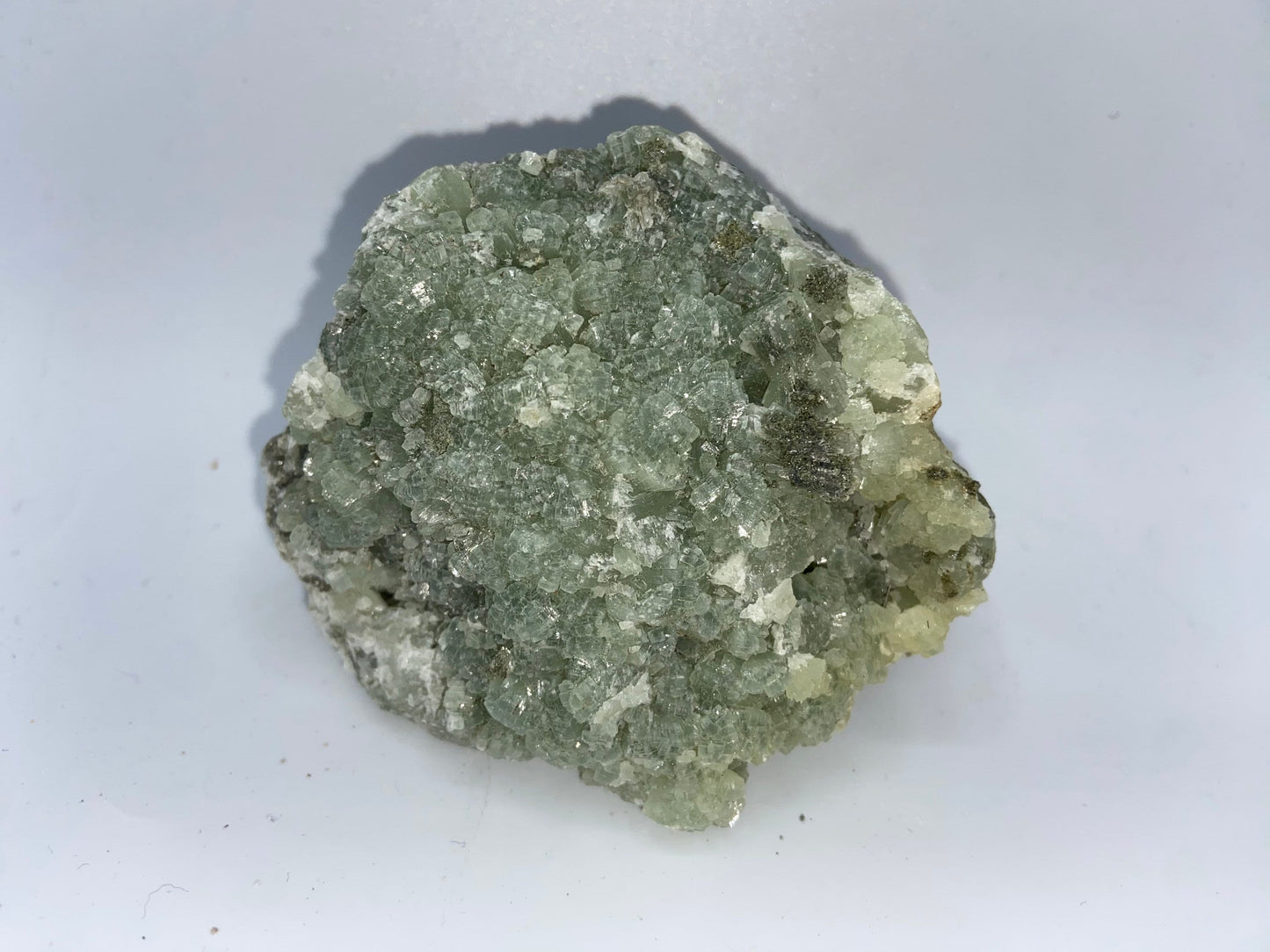 Prehnite cluster specimen (C), raw natural crystal, beautiful gemstone