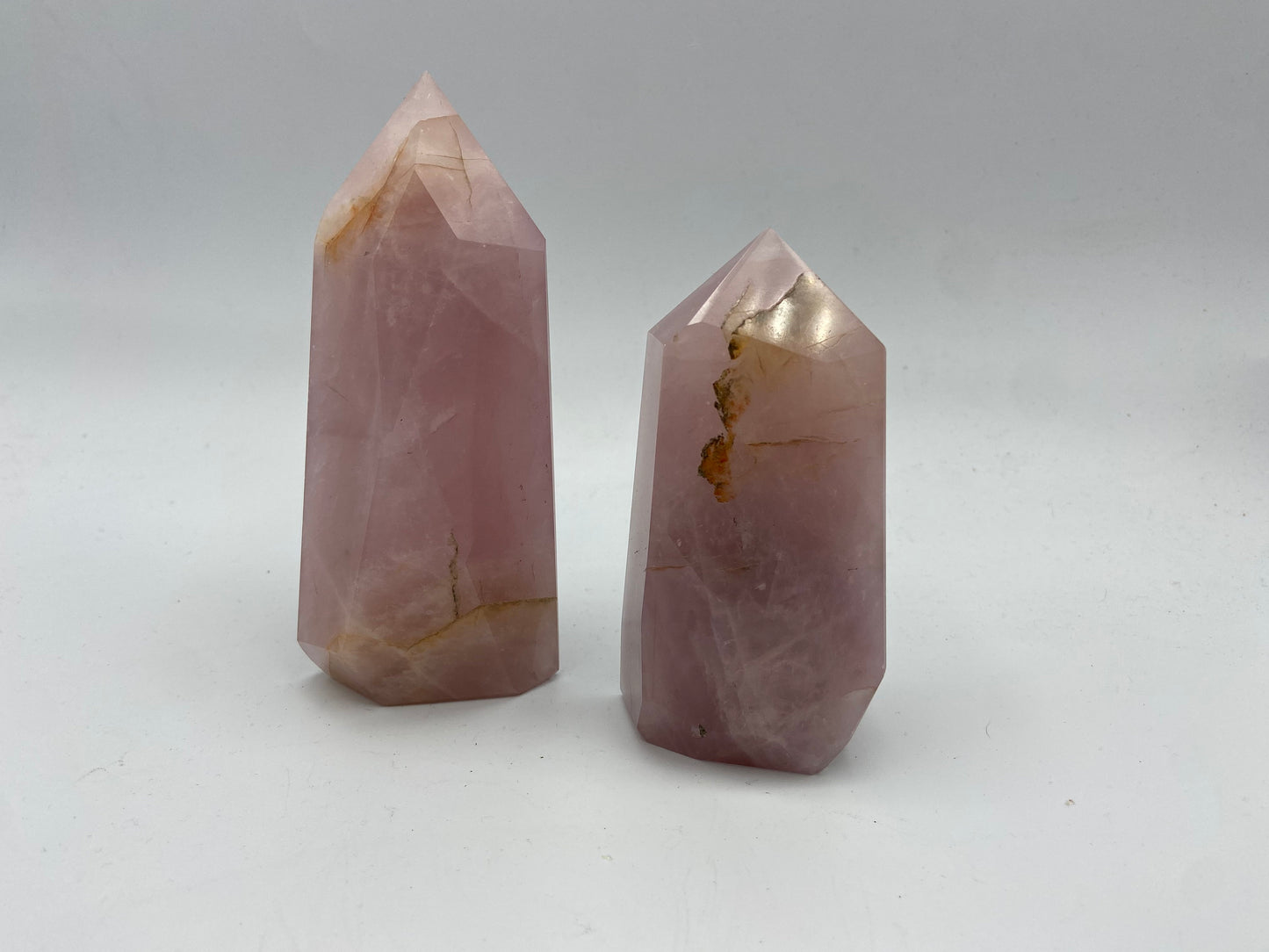 Beautiful rose quartz freeform tower